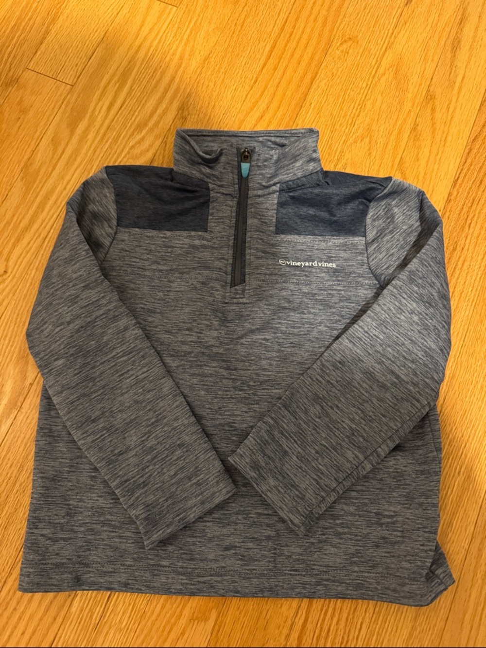 Vineyard Vines Heathered Navy Blue Quarter-Zip Pullover
